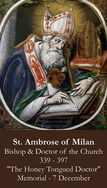 St. Ambrose Prayer Card